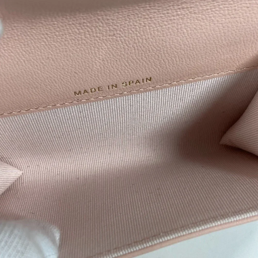 CHANEL Pink Lambskin Leather Logo Wallet - Picture 8 of 9